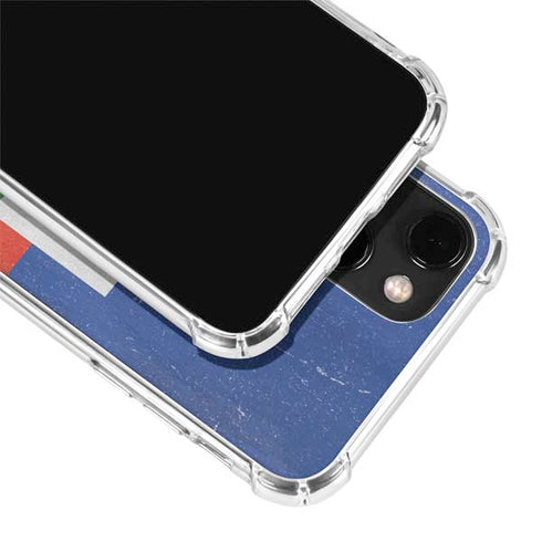 Haiti Flag Distressed iPhone 14 Clear Case